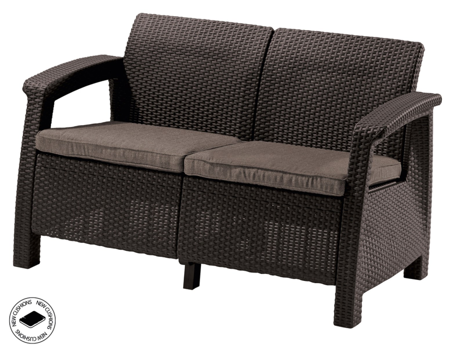 CORFU LOVE SEAT - hněd&aacute;