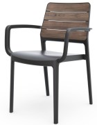 DECO PORTO křeslo s područkami - walnut/grafit