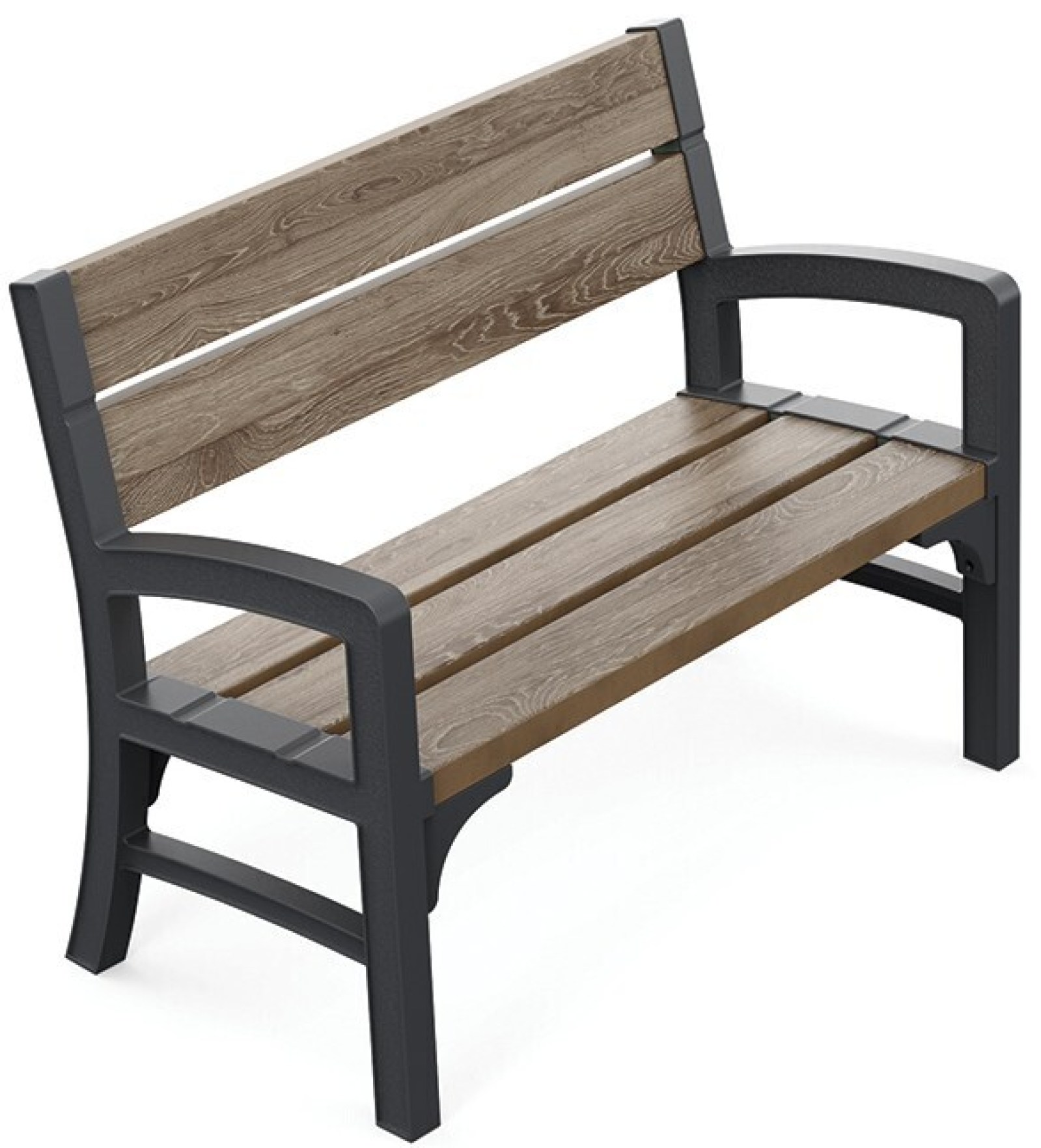 KETER lavice DECO PORTO SHORT grafit/walnut