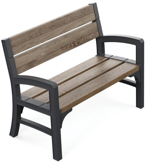 KETER lavice DECO PORTO SHORT grafit/walnut