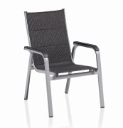 BASIC PLUS PADDED stohovateln&eacute;, hlin&iacute;kov&eacute; křeslo - stř&iacute;brn&aacute; / antracit
