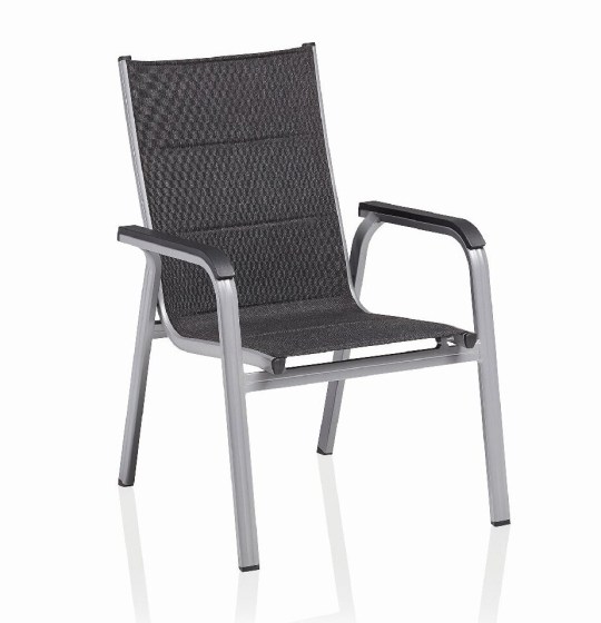 BASIC PLUS PADDED stohovateln&eacute;, hlin&iacute;kov&eacute; křeslo - stř&iacute;brn&aacute; / antracit
