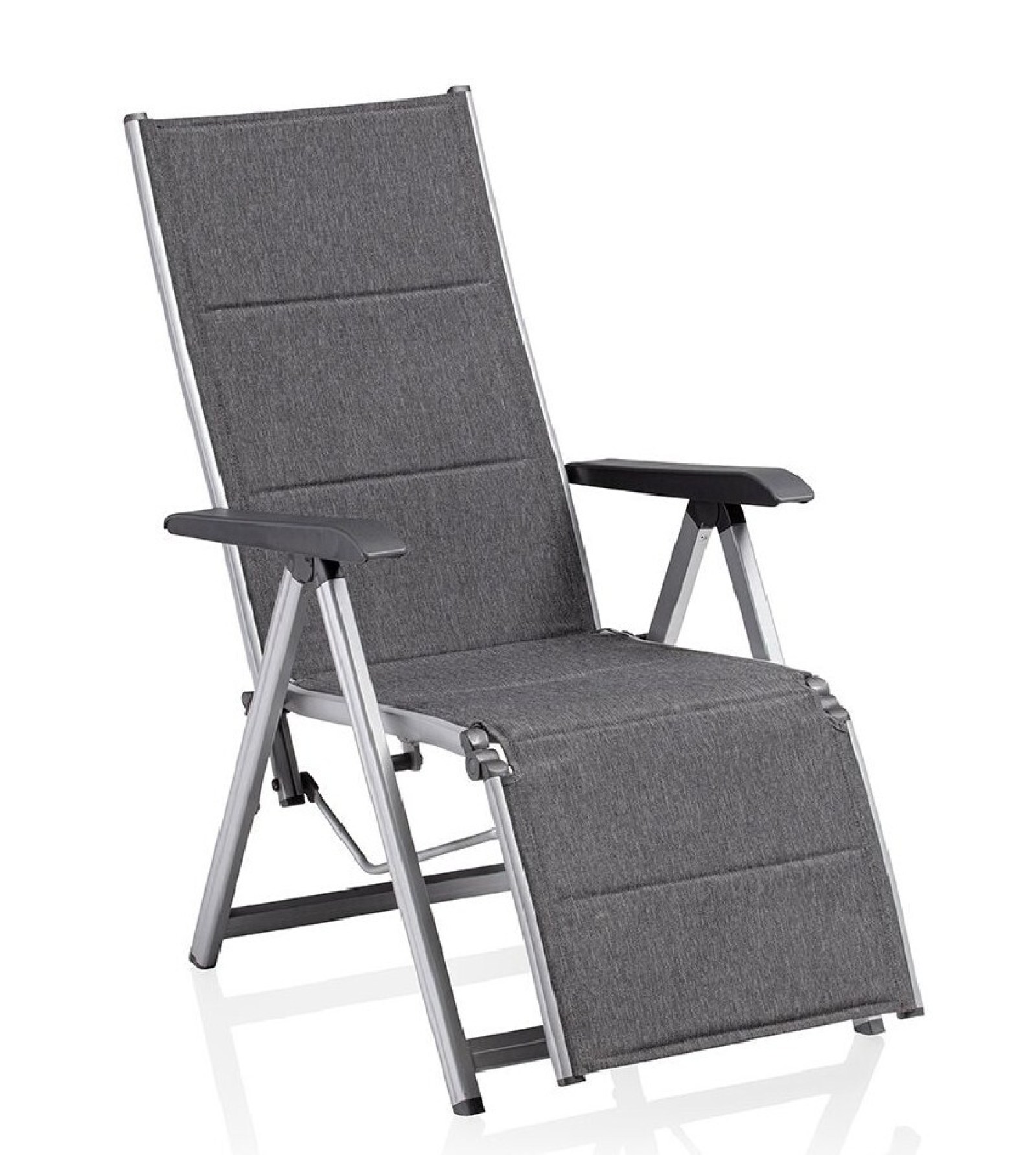 BASIC PLUS PADDED relaxačn&iacute;, polohovac&iacute;, hlin&iacute;kov&eacute; křeslo - stř&iacute;brn&aacute; / antracit