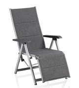 BASIC PLUS PADDED relaxačn&iacute;, polohovac&iacute;, hlin&iacute;kov&eacute; křeslo - stř&iacute;brn&aacute; / antracit