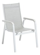 BASIC PLUS stohovateln&eacute;, hlin&iacute;kov&eacute; křeslo - b&iacute;l&aacute;/světle &scaron;ed&aacute;