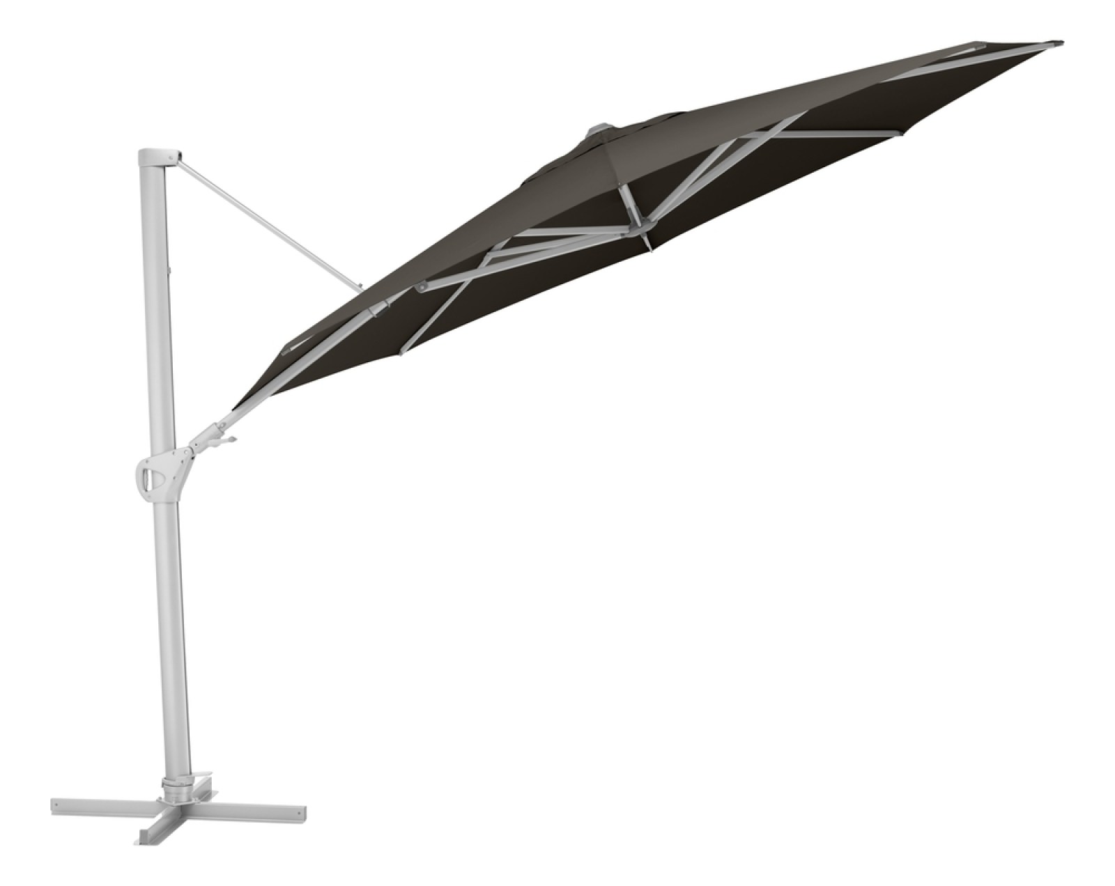 KETTLER Slunečn&iacute;k KETTLER EASY SWING &Oslash; 350 cm - stř&iacute;brn&aacute;/antracit - voděodpudiv&yacute;