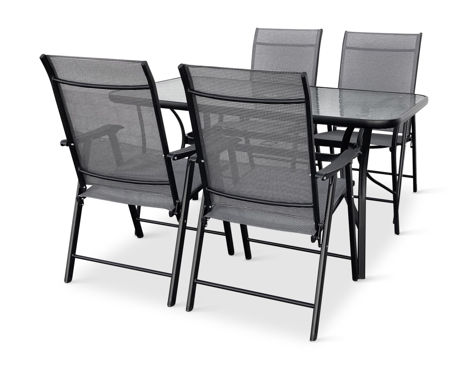 N&aacute;bytek Texim Zahradn&iacute; set PORTO 140cm + 4x židle SOLANO skl&aacute;dac&iacute;