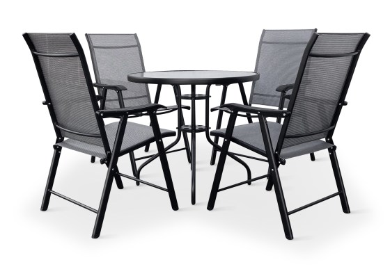 N&aacute;bytek Texim Zahradn&iacute; set CAPRI 80cm + 4x židle SOLANO skl&aacute;dac&iacute;