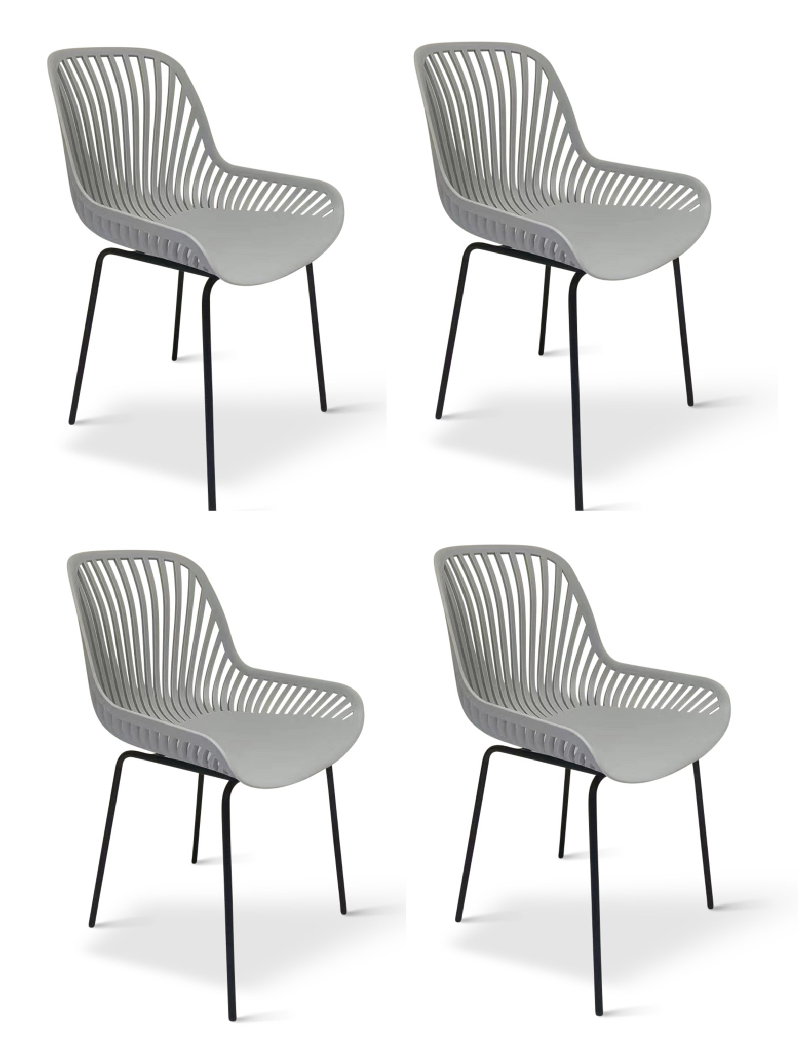 Nábytek Texim Designová židle GABY šedá - set 4 ks