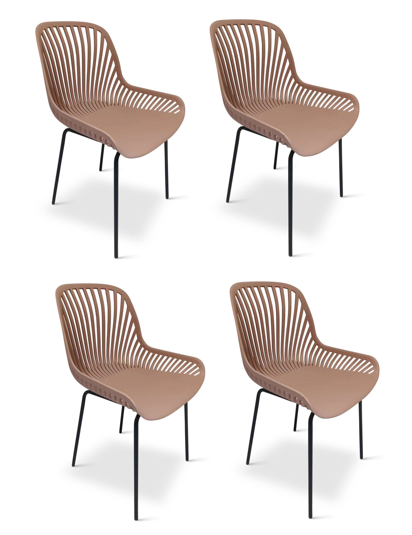 N&aacute;bytek Texim Designov&aacute; židle GABY růžov&aacute; - set 4 ks