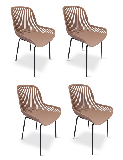 N&aacute;bytek Texim Designov&aacute; židle GABY růžov&aacute; - set 4 ks