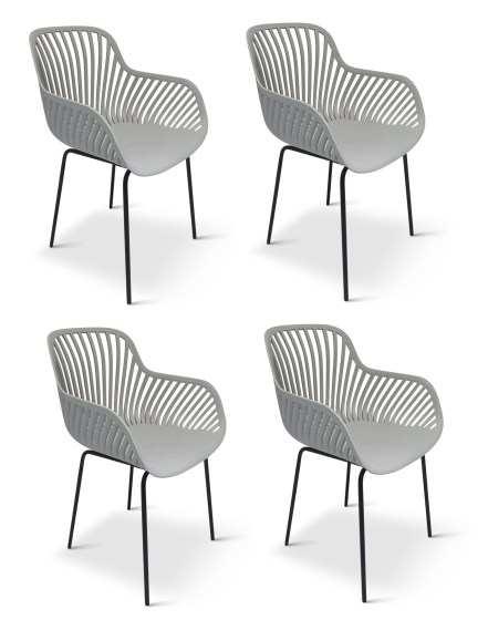 N&aacute;bytek Texim Designov&eacute; křeslo GABY &scaron;ed&aacute; - set 4 ks