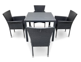 N&aacute;bytek Texim Ratanov&yacute; n&aacute;bytek - stůl Viking M + 4x křeslo BALI