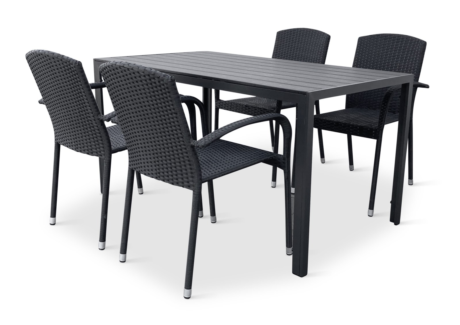 N&aacute;bytek Texim N&aacute;bytek na zahradu ratan - stůl VIKING L + 4x židle ROMA