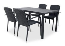 N&aacute;bytek Texim N&aacute;bytek na zahradu ratan - stůl VIKING L + 4x židle ROMA