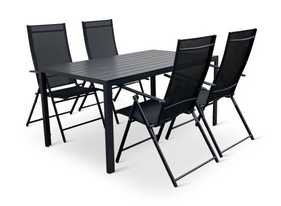 N&aacute;bytek Texim Zahradn&iacute; n&aacute;bytek z kovu - stůl Viking L + 4x židle Pia