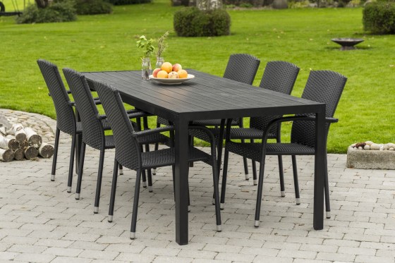 N&aacute;bytek Texim N&aacute;bytek na zahradu ratan - stůl VIKING XL 190cm + 6x židle ROMA