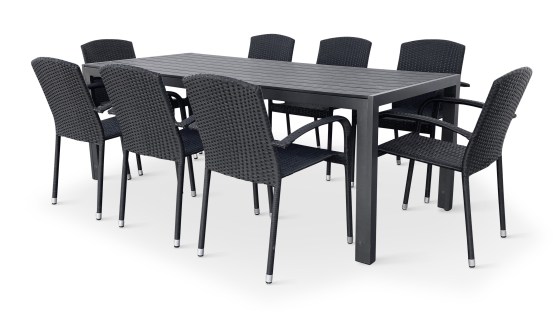 N&aacute;bytek Texim N&aacute;bytek na zahradu ratan - stůl VIKING XL 190cm + 8x židle ROMA
