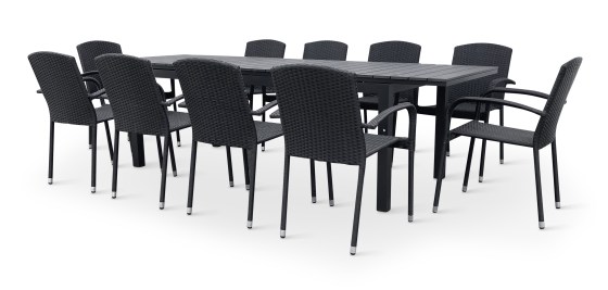 N&aacute;bytek Texim J&iacute;deln&iacute; set GRANDE LUNGO + 10x židle ROMA