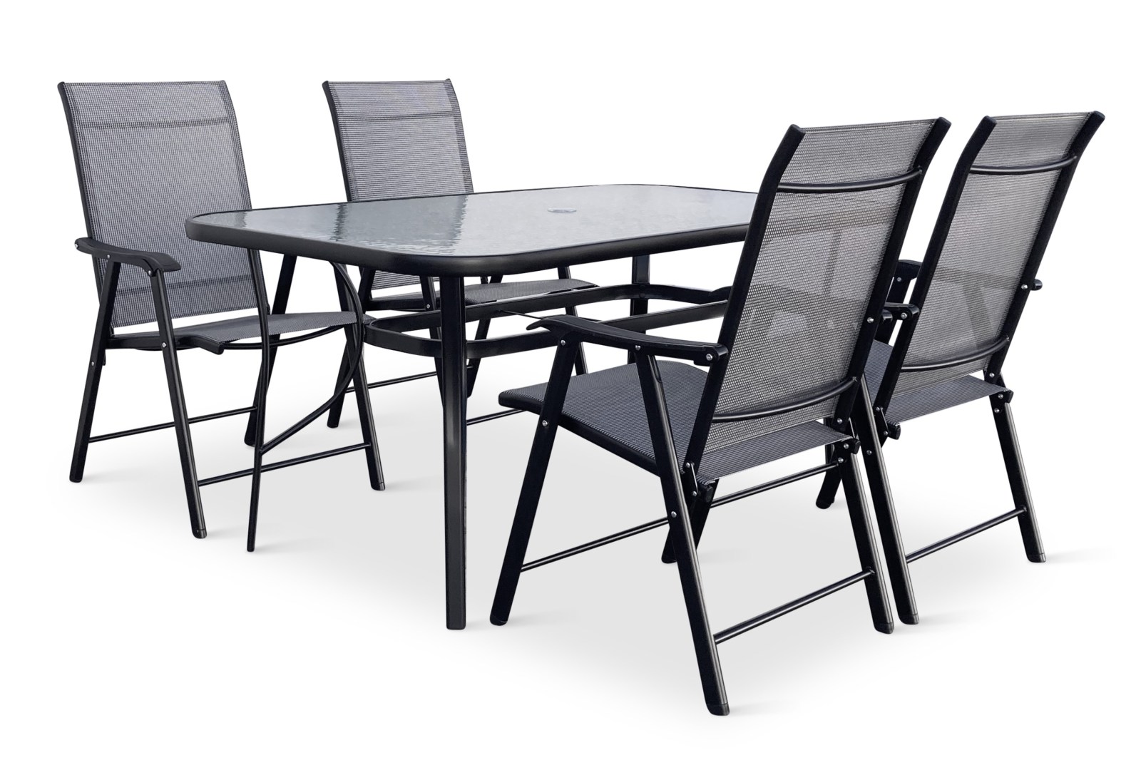 N&aacute;bytek Texim Zahradn&iacute; set PORTO 150cm + 4x židle SOLANO skl&aacute;dac&iacute;