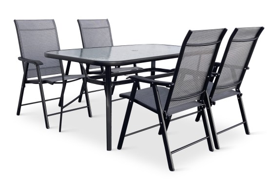 N&aacute;bytek Texim Zahradn&iacute; set PORTO 150cm + 4x židle SOLANO skl&aacute;dac&iacute;