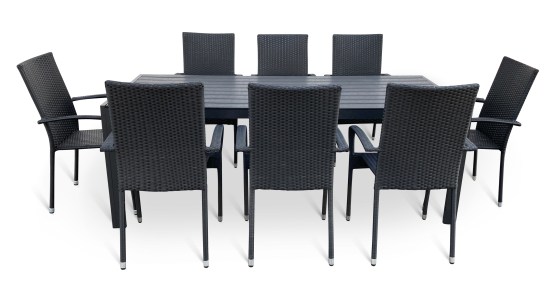N&aacute;bytek Texim N&aacute;bytek na zahradu ratan - stůl VIKING XL + 8x židle PARIS