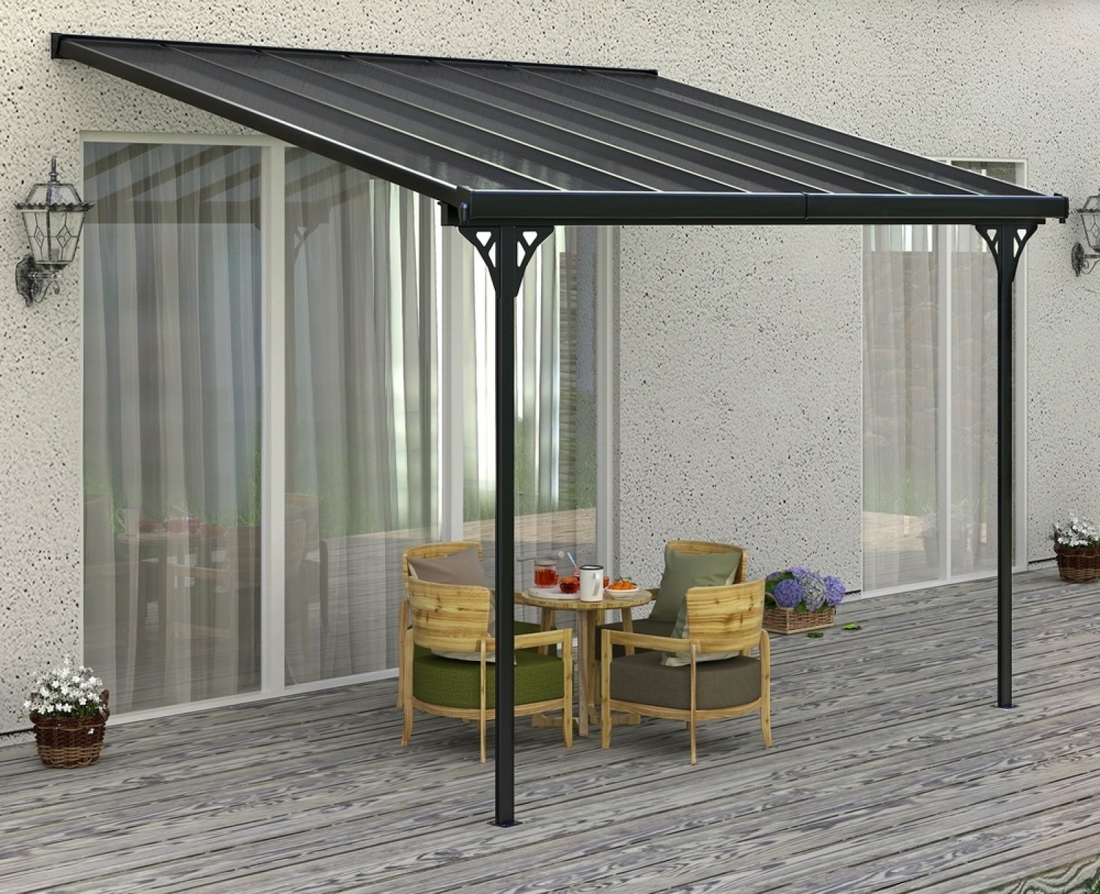 BRUCE F pergola - &Scaron;ED&Yacute; polykarbon&aacute;t