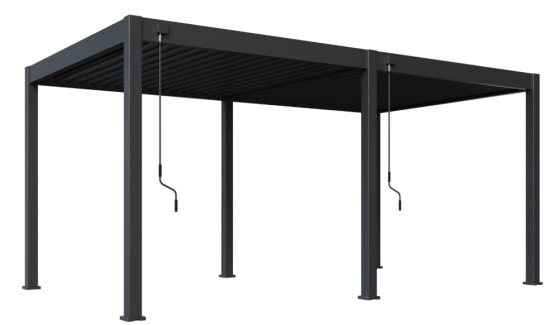 Bioklimatick&aacute; pergola INTRO NEO 5,3x3 m, hlin&iacute;k a ocel - volně stoj&iacute;c&iacute;