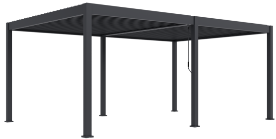 Bioklimatick&aacute; pergola INTRO DUO 6x4 m, hlin&iacute;k - volně stoj&iacute;c&iacute;