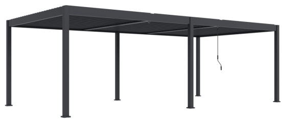 Bioklimatick&aacute; pergola INTRO DUO 8x4 m, hlin&iacute;k - volně stoj&iacute;c&iacute;