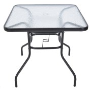 Zahradn&iacute; stůl ZWMT 80x80 cm kovov&yacute; se skleněnou deskou