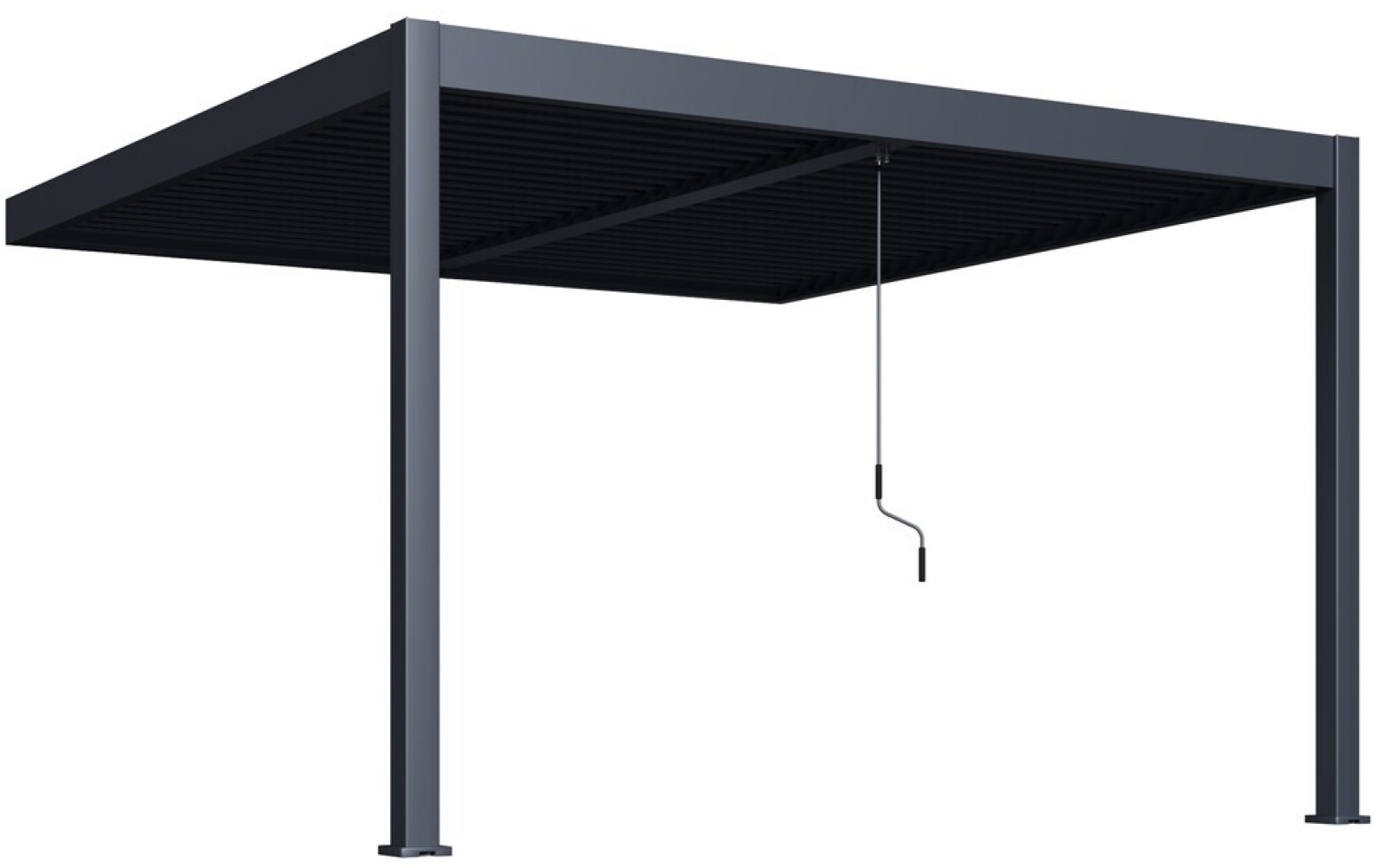 Bioklimatick&aacute; pergola INTRO DUO 4x4 m, hlin&iacute;k - do stěny