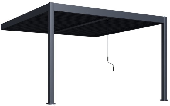 Bioklimatick&aacute; pergola INTRO DUO 4x4 m, hlin&iacute;k - do stěny