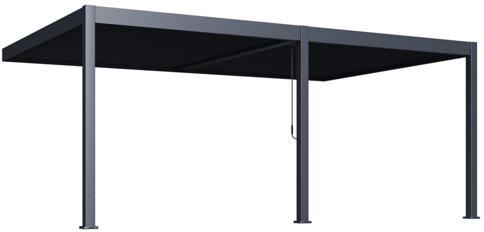 Bioklimatick&aacute; pergola INTRO DUO 6x4 m, hlin&iacute;k - do stěny