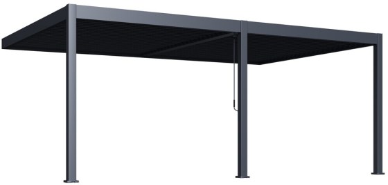 Bioklimatick&aacute; pergola INTRO DUO 6x4 m, hlin&iacute;k - do stěny