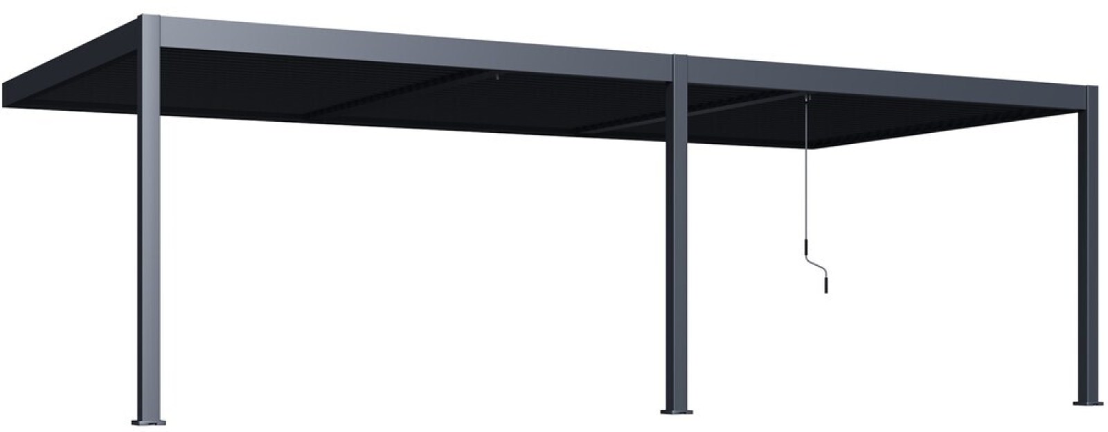 Bioklimatick&aacute; pergola INTRO DUO 8x4 m, hlin&iacute;k - do stěny