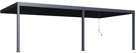 Bioklimatick&aacute; pergola INTRO DUO 8x4 m, hlin&iacute;k - do stěny