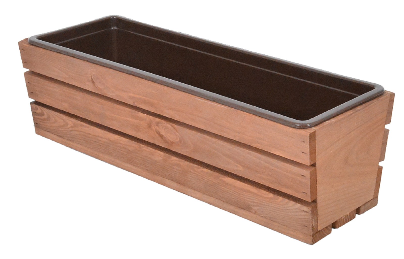 Truhl&iacute;k MODERN 51 cm - s plastov&yacute;m květin&aacute;čem, hněd&aacute;