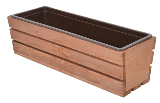 Truhl&iacute;k MODERN 51 cm - s plastov&yacute;m květin&aacute;čem, hněd&aacute;