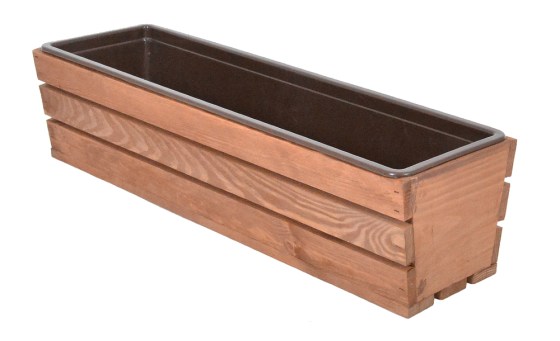 Truhl&iacute;k MODERN 61 cm - s plastov&yacute;m květin&aacute;čem, hněd&aacute;