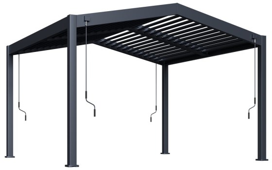 Bioklimatick&aacute; pergola APEX 4x3,6 m, hlin&iacute;k - volně stoj&iacute;c&iacute;