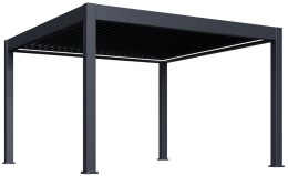 Luxusn&iacute; ELEKTRICK&Aacute; bioklimatick&aacute; pergola PRESTIGE 4x4 m, hlin&iacute;k - volně stoj&iacute;c&iacute;