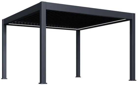 Luxusn&iacute; ELEKTRICK&Aacute; bioklimatick&aacute; pergola PRESTIGE 4x4 m, hlin&iacute;k - volně stoj&iacute;c&iacute;