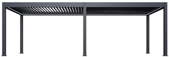 Luxusn&iacute; ELEKTRICK&Aacute; bioklimatick&aacute; pergola PRESTIGE 8x4 m, hlin&iacute;k - volně stoj&iacute;c&iacute;