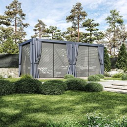 set z&aacute;věsů a moskyti&eacute;r pro pergolu ECO 6x3 m