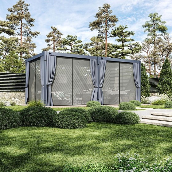 set z&aacute;věsů a moskyti&eacute;r pro pergolu ECO 6x3 m