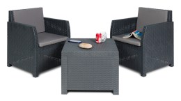 DIANA 2 SEATER zahradn&iacute; plastov&yacute; set - grafit
