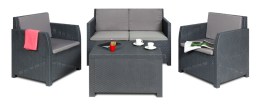 DIANA 4 SEATER zahradn&iacute; plastov&yacute; set - grafit